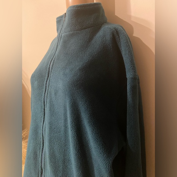 Vintage 90’s Northern Reflections Teal Paisley design Fleece zip up sweater XL - Picture 2 of 12